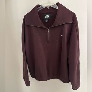 Roots sweatshirt, XLG maroon 1/4 zip, oversiz collar. Like new, worn twice!